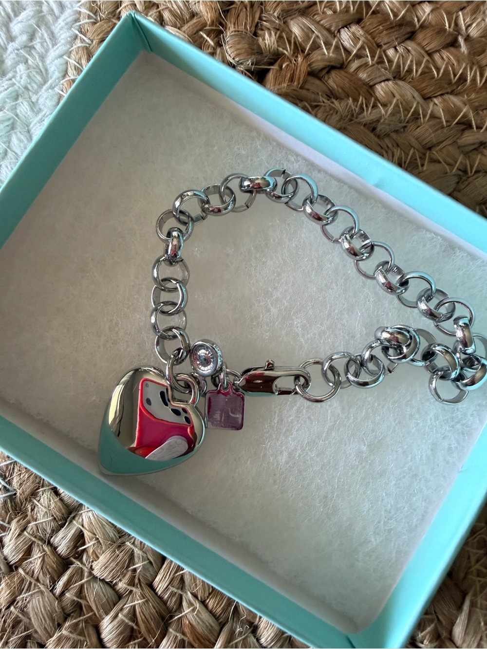 Park Lane Cherish bracelet - Silver Heart Charm Bracelet with crystal Accent